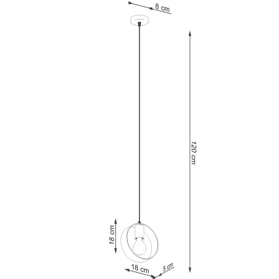 Sollux Hängelampe Modern rund Ø 18 cm Metall Weiß E27 HIAS< Hängelampen|Esszimmer Lampen