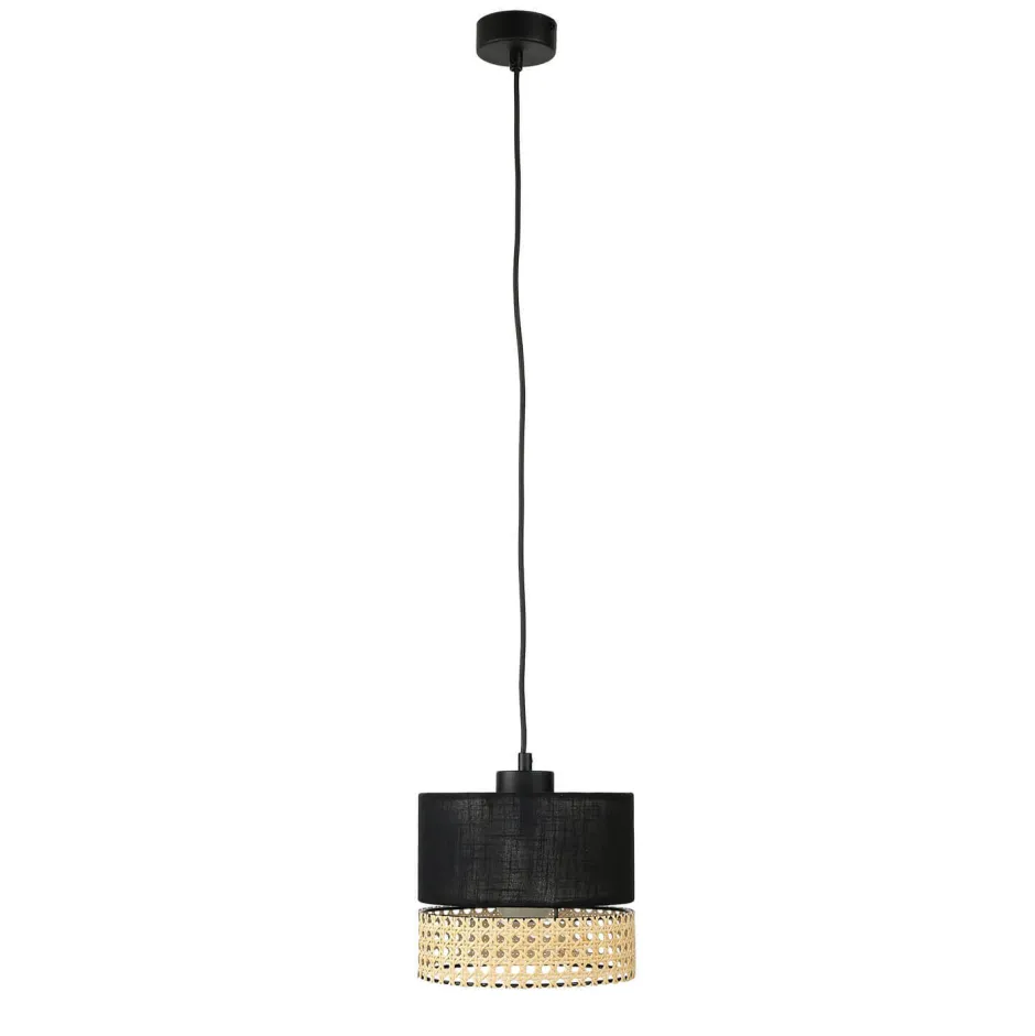 Hängelampen|Esszimmer Lampen*TK Lighting Hängelampe Modern Schwarz Braun E27 Stoffschirm