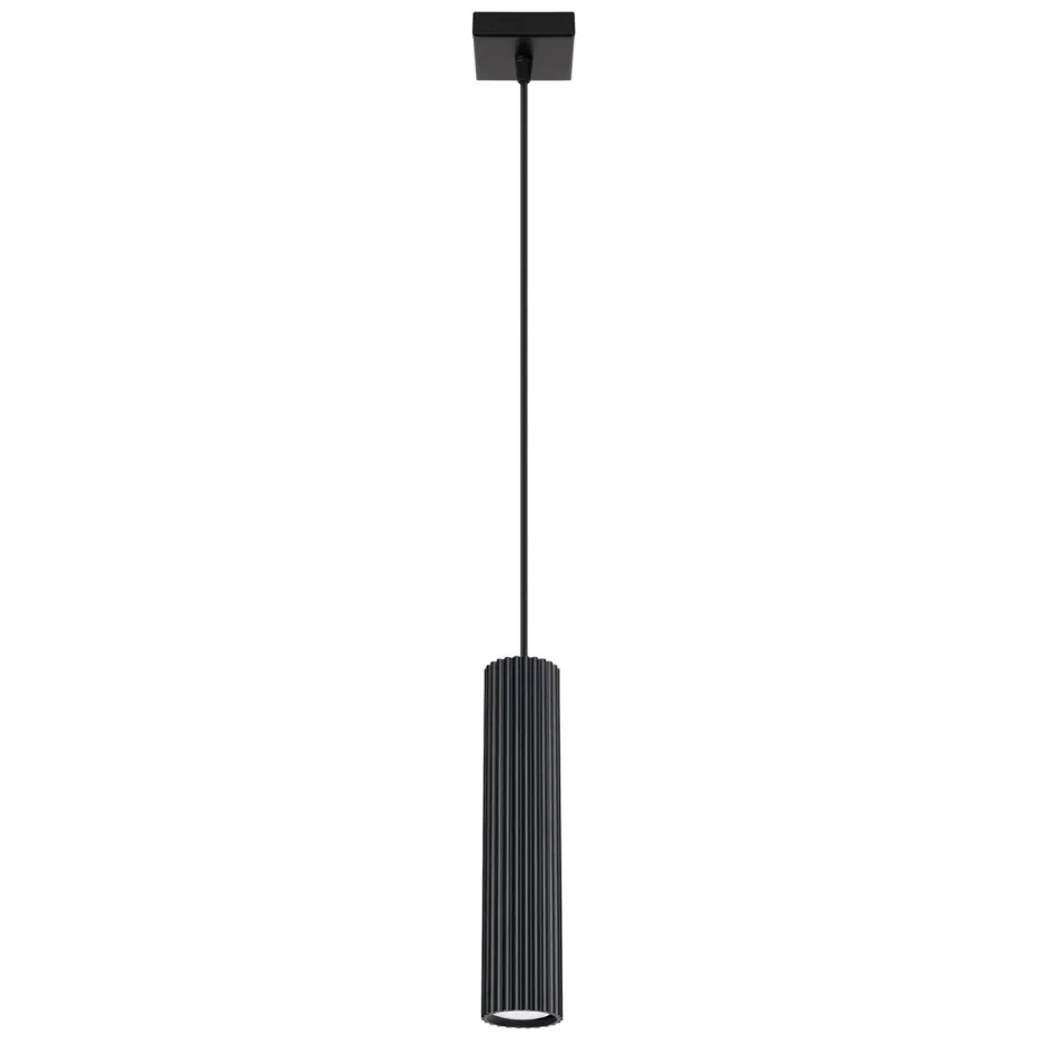 Hängelampen|Wohnzimmerlampen*Sollux Hängelampe Modern Schwarz schmal B: 8 cm H: max. 118 cm GU10