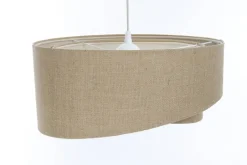 BPS Koncept Hängelampe Natur E27 rund Ø 60 cm Stoff Modern verstellbar< Bürolampen|Schlafzimmer Lampen