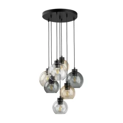 TK Lighting Hängelampe Rauchglas H: max. 140 cm verstellbar 7x E27< Hängelampen|Esszimmer Lampen