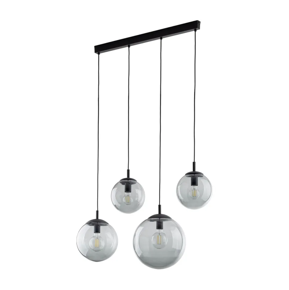 Hängelampen|Esszimmer Lampen*TK Lighting Hängelampe Rauchglas Metall L: 87 cm H: 140 cm 4x E27