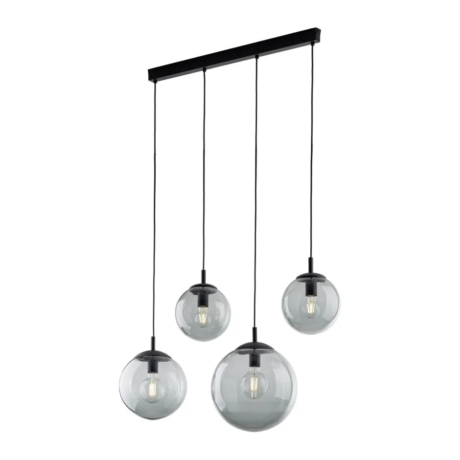 Hängelampen|Esszimmer Lampen*TK Lighting Hängelampe Rauchglas Metall L: 87 cm H: 140 cm 4x E27
