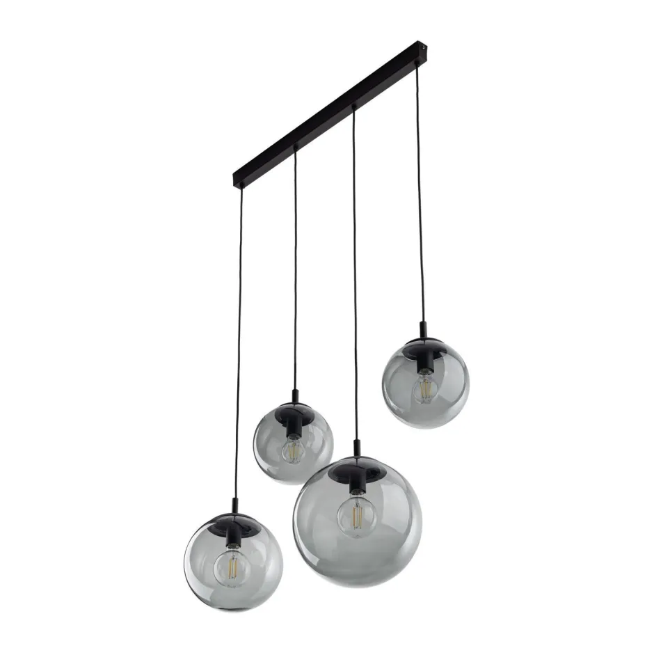 Hängelampen|Esszimmer Lampen*TK Lighting Hängelampe Rauchglas Metall L: 87 cm H: 140 cm 4x E27