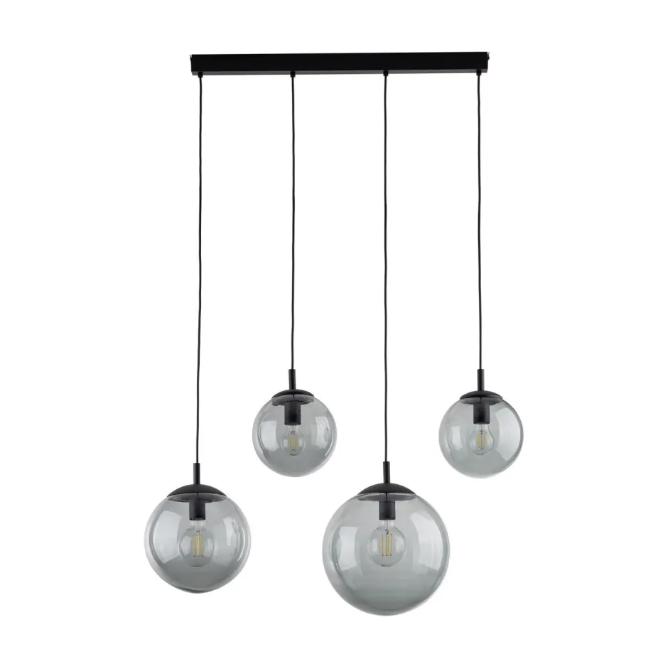 Hängelampen|Esszimmer Lampen*TK Lighting Hängelampe Rauchglas Metall L: 87 cm H: 140 cm 4x E27