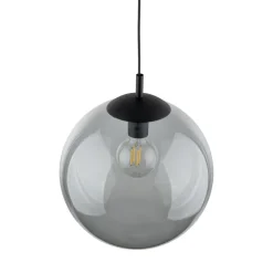TK Lighting Hängelampe Rauchglas Metall E27 Ø 35 cm rund Kugelschirm< Hängelampen|Esszimmer Lampen