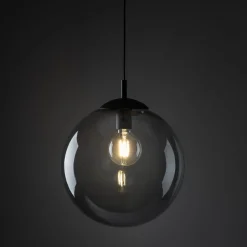 TK Lighting Hängelampe Rauchglas Metall E27 Ø 35 cm rund Kugelschirm< Hängelampen|Esszimmer Lampen