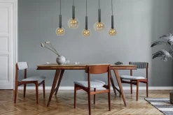 Masterlight Hängelampe Rauchglas Metall 5-flammig Schwarz ELRIC< Kugellampen|Glaslampen