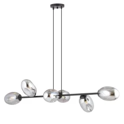 Bürolampen|Kugellampen*Emibig Hängelampe Rauchglas verstellbar 120 cm lang