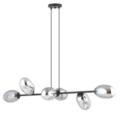 Bürolampen|Kugellampen*Emibig Hängelampe Rauchglas verstellbar 120 cm lang