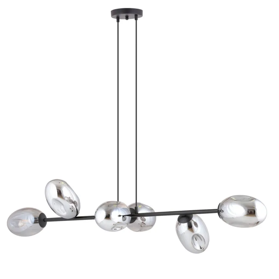 Bürolampen|Kugellampen*Emibig Hängelampe Rauchglas verstellbar 120 cm lang