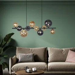 Paul Neuhaus Hängelampe Rauchgrau Bernstein G9 3000 lm Glas 10-flmg< Hängelampen|Bürolampen