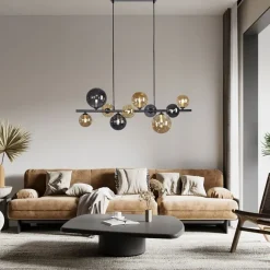 Paul Neuhaus Hängelampe Rauchgrau Bernstein G9 3000 lm Glas 10-flmg< Hängelampen|Bürolampen