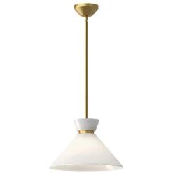 Hängelampen|Esszimmer Lampen*Elstead Hängelampe Retro Ø 35,8 cm Metall Glas E27 verstellbar in Gold