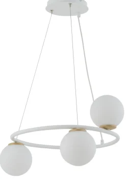 Kugellampen|Moderne Lampen*Sigma Hängelampe Rondell Weiß Metall Glas blendarm bis 0,7 m