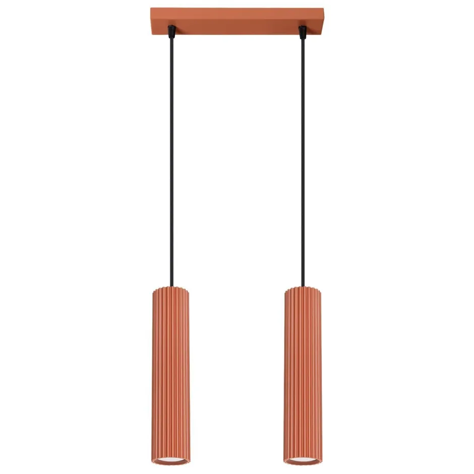 Hängelampen|Wohnzimmerlampen*Sollux Hängelampe Rot 2-flammig B: 30 cm schmal H: max. 90 cm GU10