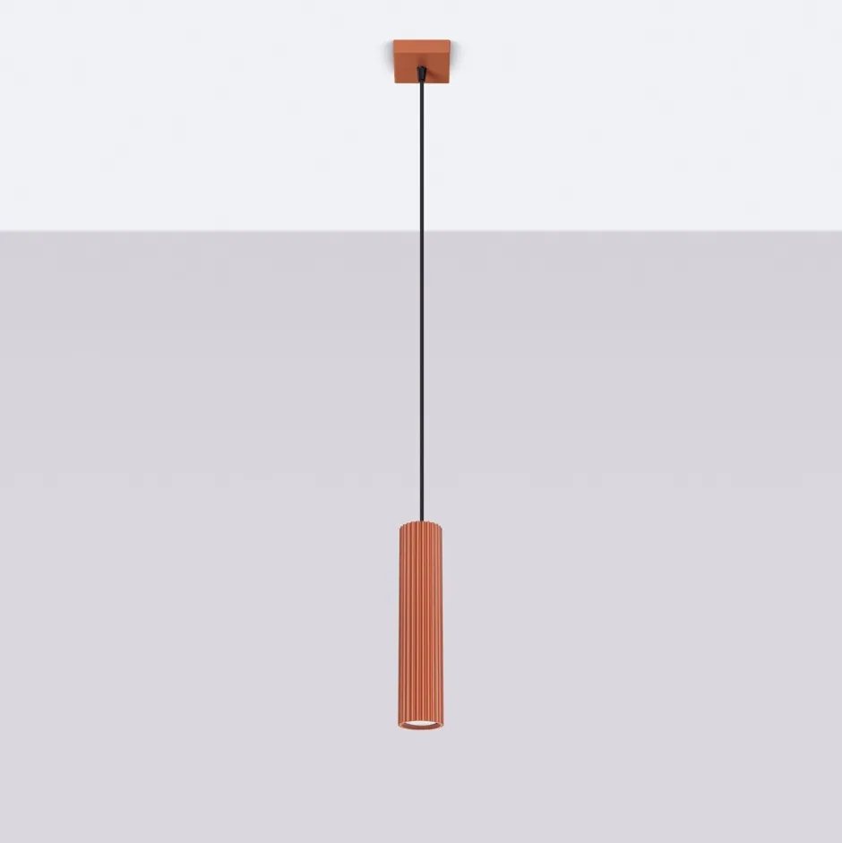 Sollux Hängelampe Rot schmal Ø 8 cm H: max. 118 cm GU10< Wohnzimmerlampen|Metall Lampen