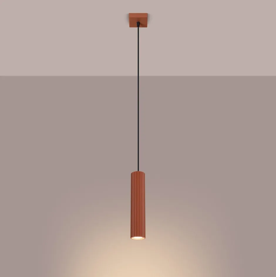 Sollux Hängelampe Rot schmal Ø 8 cm H: max. 118 cm GU10< Wohnzimmerlampen|Metall Lampen