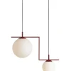 ALDEX Hängelampe Rot Weiß Glas Kugeln L:72,5 cm blendarm< Hängelampen|Bürolampen