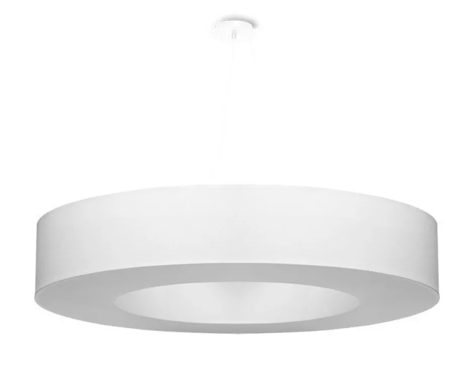 Hängelampen|Esszimmer Lampen*Sollux Hängelampe rund Ø 90 cm blendarm Weiß Stoff Schirm
