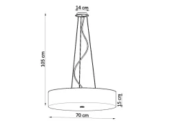 Sollux Hängelampe rund Ø 70 cm blendarm Stoff Glas 6x E27< Hängelampen|Esszimmer Lampen