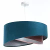 Wohnzimmerlampen|Stofflampen*BPS Koncept Hängelampe rund Ø 50 cm E27 Türkis Rosa Silber Stoffschirm