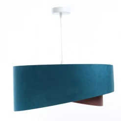 Wohnzimmerlampen|Stofflampen*BPS Koncept Hängelampe rund Ø 50 cm E27 Türkis Rosa Silber Stoffschirm