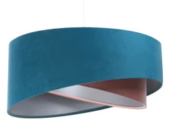 Wohnzimmerlampen|Stofflampen*BPS Koncept Hängelampe rund Ø 50 cm E27 Türkis Rosa Silber Stoffschirm