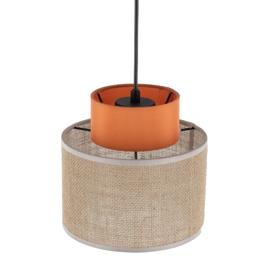 Hängelampen|Bürolampen*TK Lighting Hängelampe rund Ø 20 cm H: max. 160 cm Retro Jute Stoff E27