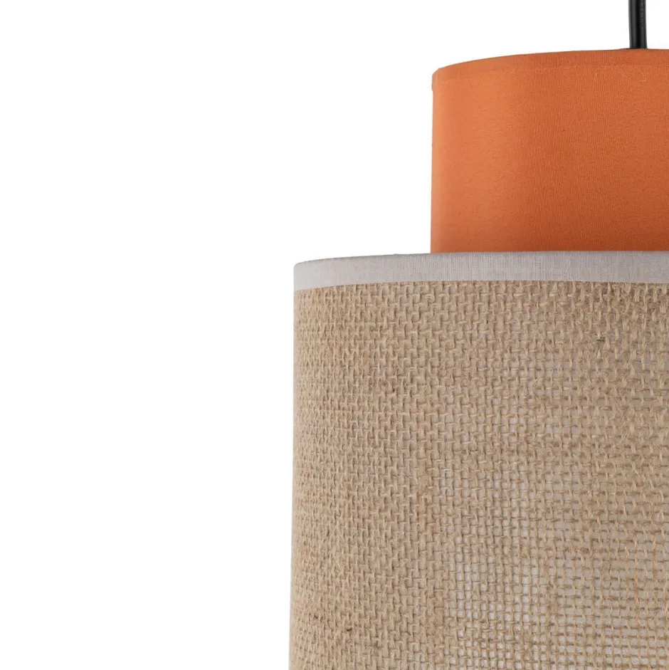 Hängelampen|Bürolampen*TK Lighting Hängelampe rund Ø 20 cm H: max. 160 cm Retro Jute Stoff E27