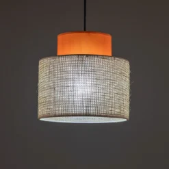 Hängelampen|Bürolampen*TK Lighting Hängelampe rund Ø 20 cm H: max. 160 cm Retro Jute Stoff E27