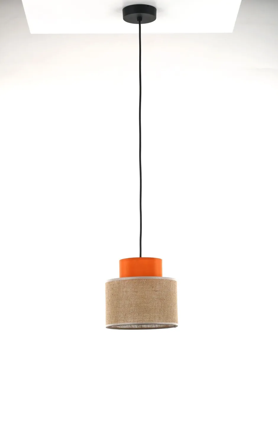 Hängelampen|Bürolampen*TK Lighting Hängelampe rund Ø 20 cm H: max. 160 cm Retro Jute Stoff E27