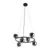 TK Lighting Hängelampe rund Ø 62 cm Metall Rauchglas 6x G9 BRENDAN< Hängelampen|Bürolampen