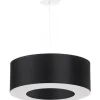Hängelampen|Wohnzimmerlampen*Sollux Hängelampe rund Ø 50 cm Schwarz Stoff Modern SANNY