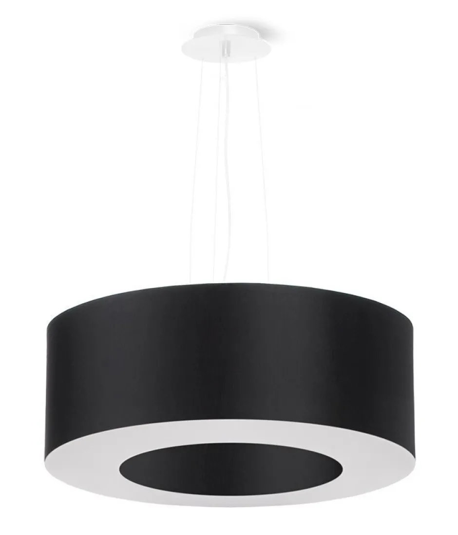 Hängelampen|Wohnzimmerlampen*Sollux Hängelampe rund Ø 50 cm Schwarz Stoff Modern SANNY