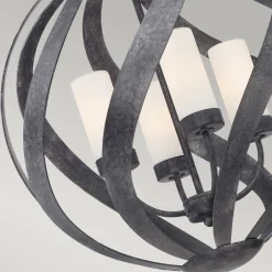 Kugellampen|Rustikale Lampen*Elstead Hängelampe rund Ø50 cm 4x E14 Outdoor Terrasse