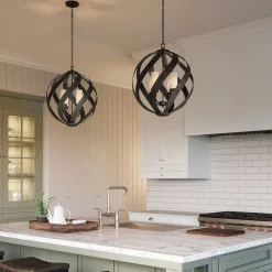 Kugellampen|Rustikale Lampen*Elstead Hängelampe rund Ø50 cm 4x E14 Outdoor Terrasse