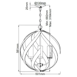 Kugellampen|Rustikale Lampen*Elstead Hängelampe rund Ø50 cm 4x E14 Outdoor Terrasse