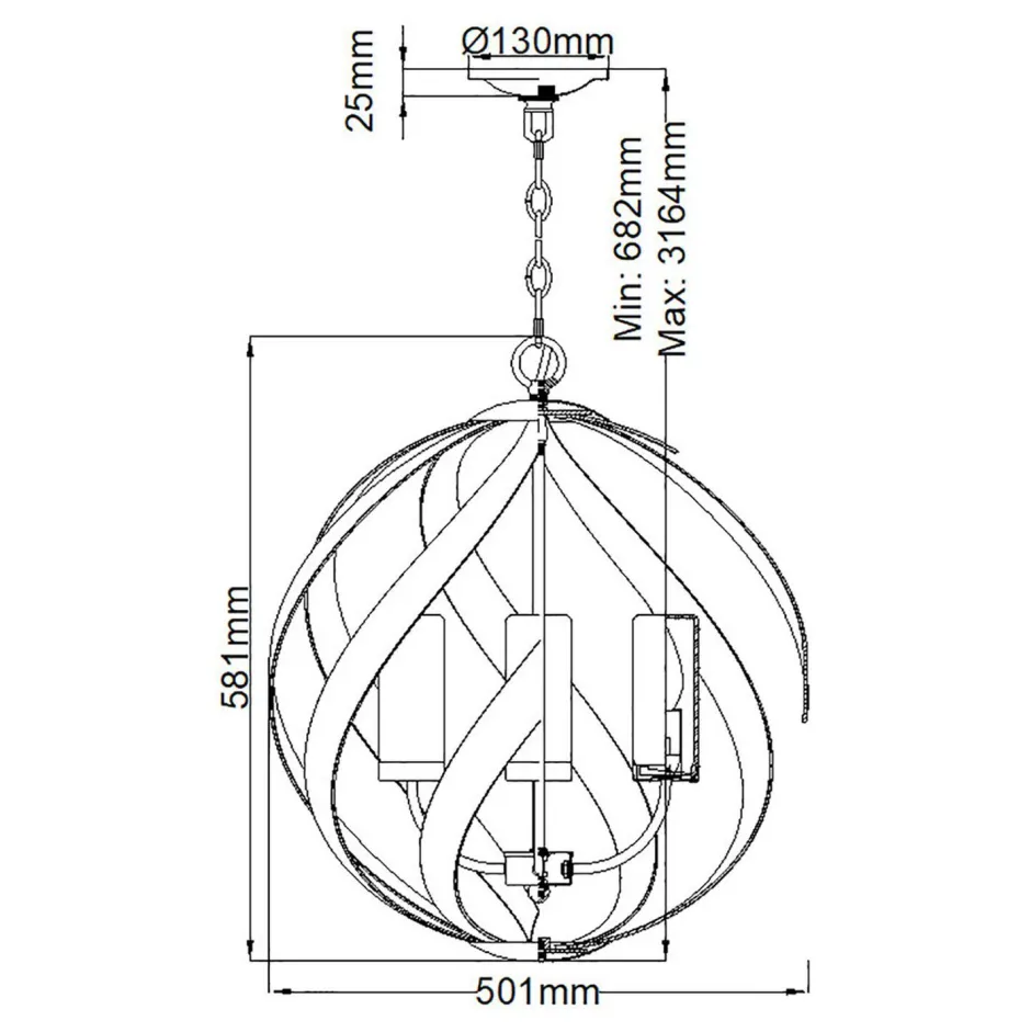 Kugellampen|Rustikale Lampen*Elstead Hängelampe rund Ø50 cm 4x E14 Outdoor Terrasse