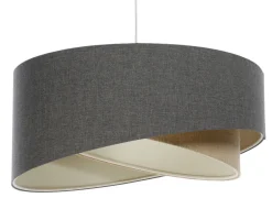 Hängelampen|Bürolampen*BPS Koncept Hängelampe rund D: 50 cm E27 Braun Beige Stoff Modern
