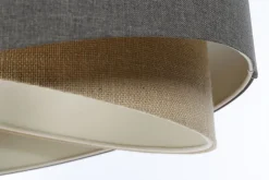 Hängelampen|Bürolampen*BPS Koncept Hängelampe rund D: 50 cm E27 Braun Beige Stoff Modern
