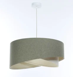 BPS Koncept Hängelampe rund D: 50 cm E27 Grün Creme rund verstellbar< Bürolampen|Schlafzimmer Lampen