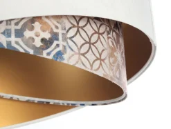 BPS Koncept Hängelampe rund D: 50 cm E27 Stoff Velours Optik KARIM< Hängelampen|Bürolampen