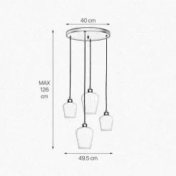 Giovanni Battista Hängelampe rund D: 49,5 cm Glas Messing Eisen Schwarz Weiß< Bürolampen|Lampen Aus Aller Welt
