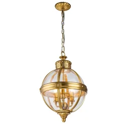 Hängelampen|Bürolampen*Elstead Hängelampe rund D: 37,1 cm Kugelschirm in Messing