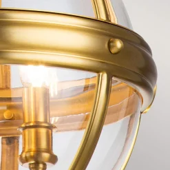 Hängelampen|Bürolampen*Elstead Hängelampe rund D: 37,1 cm Kugelschirm in Messing