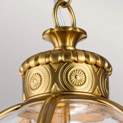 Hängelampen|Bürolampen*Elstead Hängelampe rund D: 37,1 cm Kugelschirm in Messing