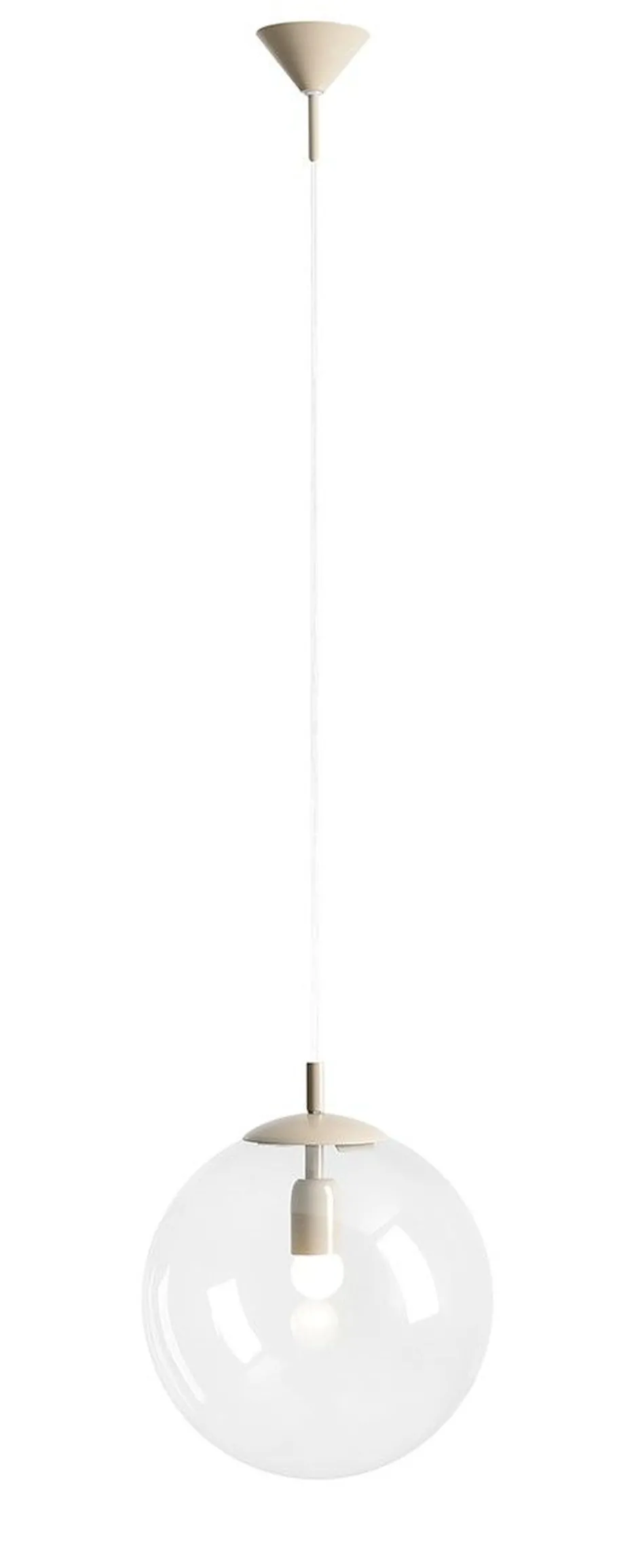 Bürolampen|Feuchtraumleuchten*ALDEX Hängelampe rund Metall Beige Glaskugel 30 cm dekorativ