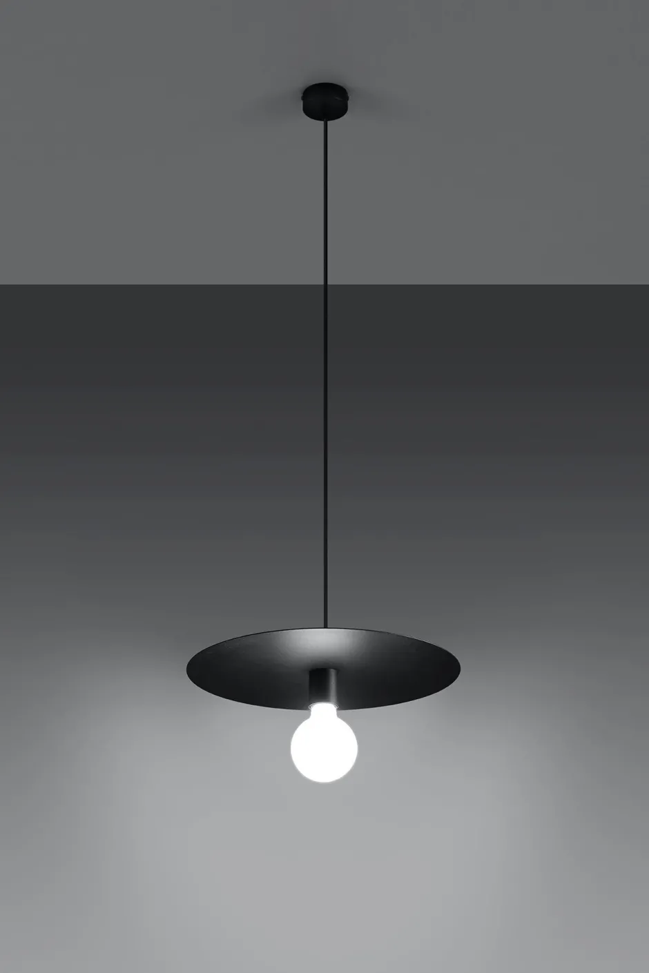 Sollux Hängelampe rund Schwarz Metall Ø 40 cm Modern E27< Wohnzimmerlampen|Moderne Lampen