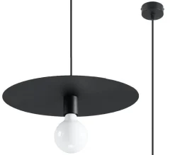 Sollux Hängelampe rund Schwarz Metall Ø 40 cm Modern E27< Wohnzimmerlampen|Moderne Lampen